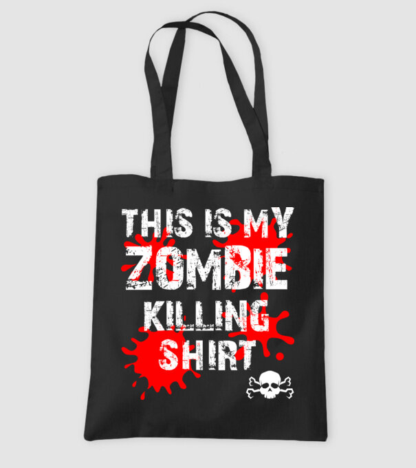 Zombie killing shirt minta fekete pólón