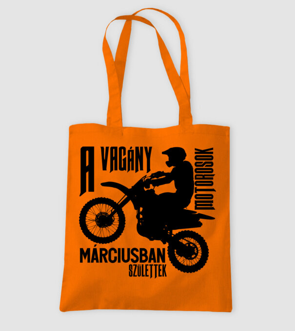 Vagány motoros (március) minta narancssárga pólón