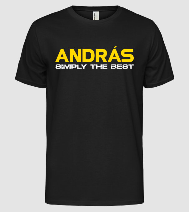 András (Egyszerűen a legjobb) minta fekete pólón