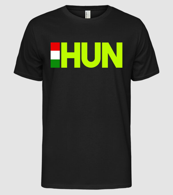HUN (Hungary) minta fekete pólón