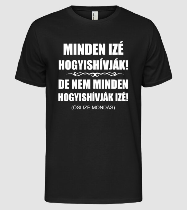 Minden izé (white) minta fekete pólón