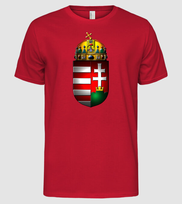 Címer (szines) minta piros pólón