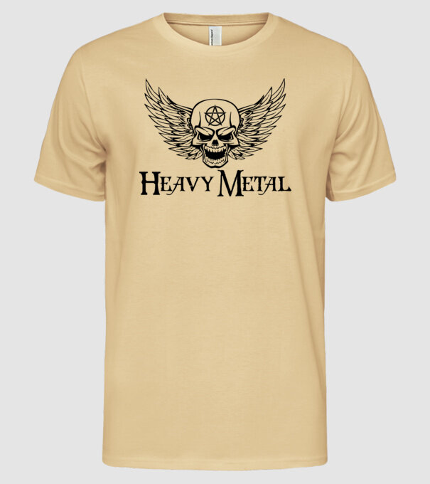 Heavy Metal minta homokszín pólón