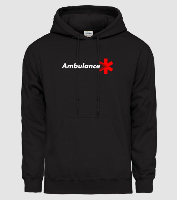 Ambulance minta fekete pólón