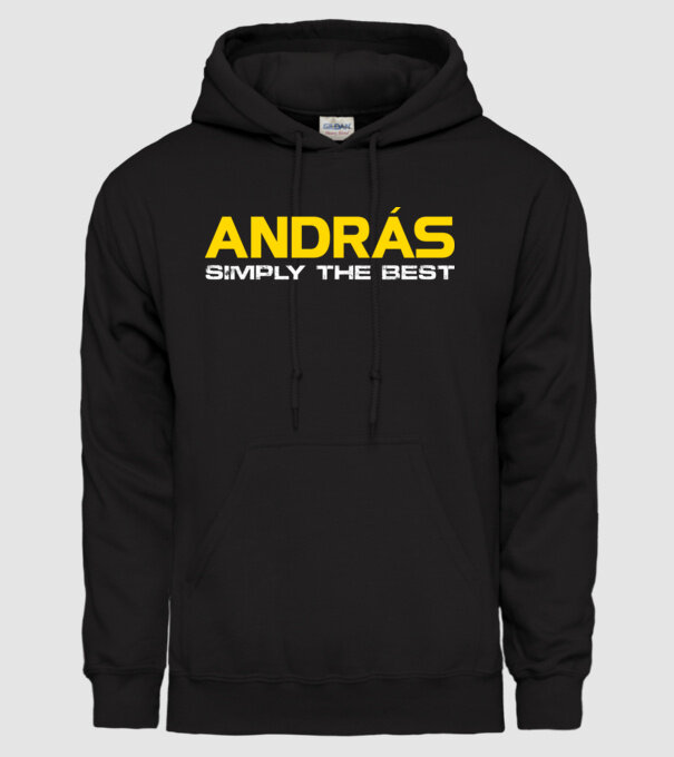 András (Egyszerűen a legjobb) minta fekete pólón