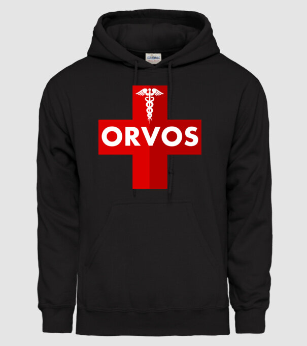 Orvos (cross) minta fekete pólón