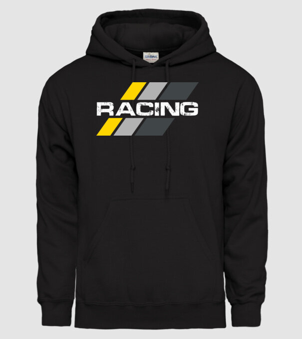Racing minta fekete pólón