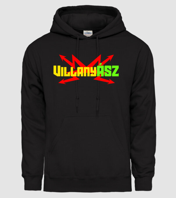 VillanyÁSZ minta fekete pólón