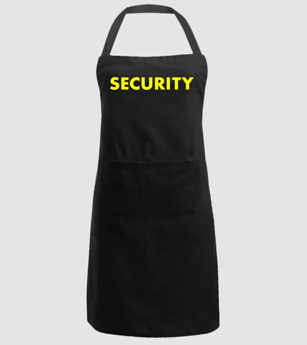 Security (sárga) minta fekete pólón