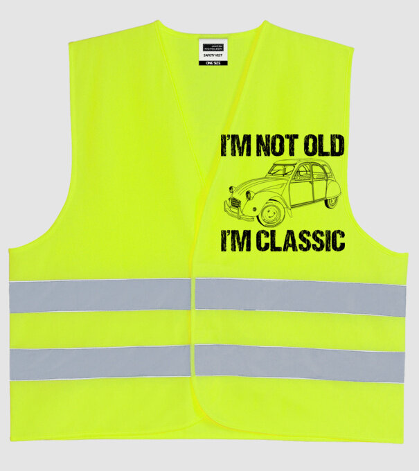 Not Old - Classic minta neonsárga pólón
