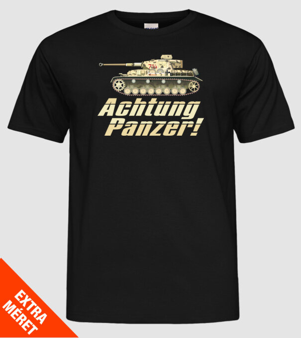 Achtung Panzer minta fekete pólón