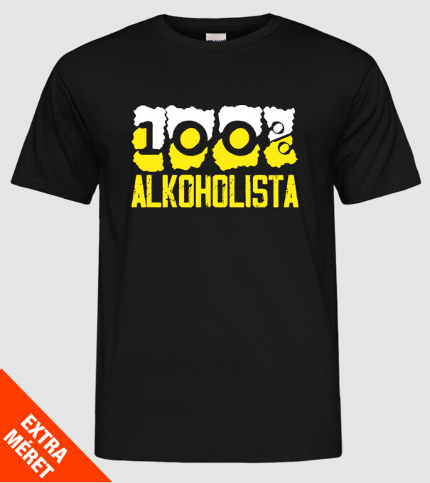 Alkoholista minta fekete pólón