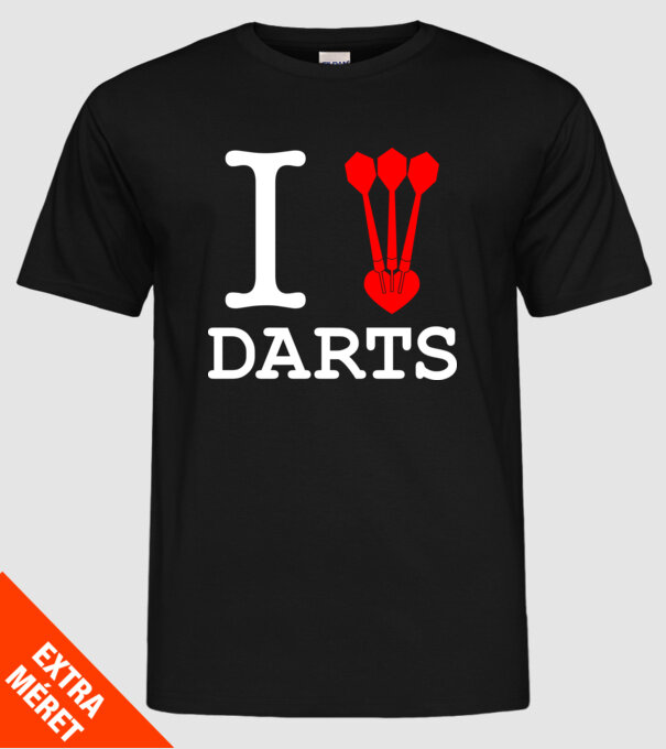 I Love Darts minta fekete pólón