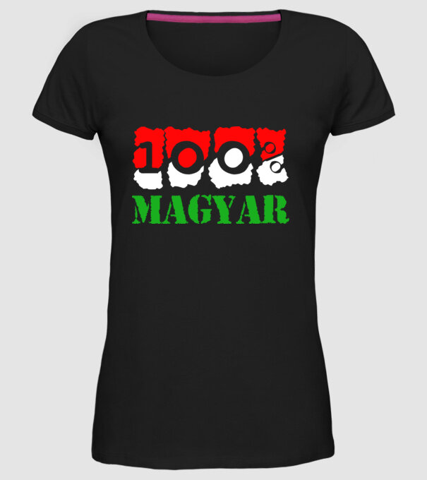 Tökéletes Magyar minta fekete pólón