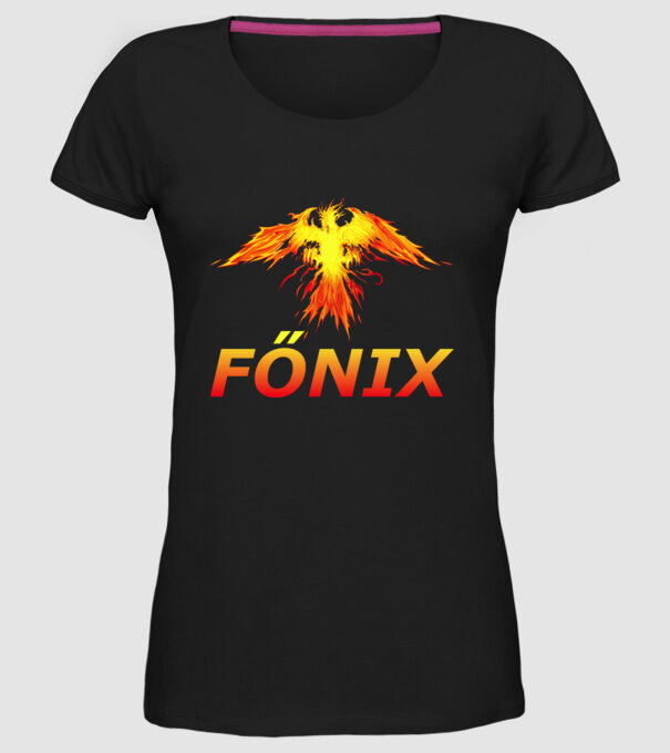 Főnix minta fekete pólón