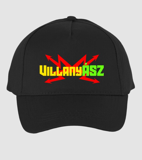 VillanyÁSZ minta fekete pólón