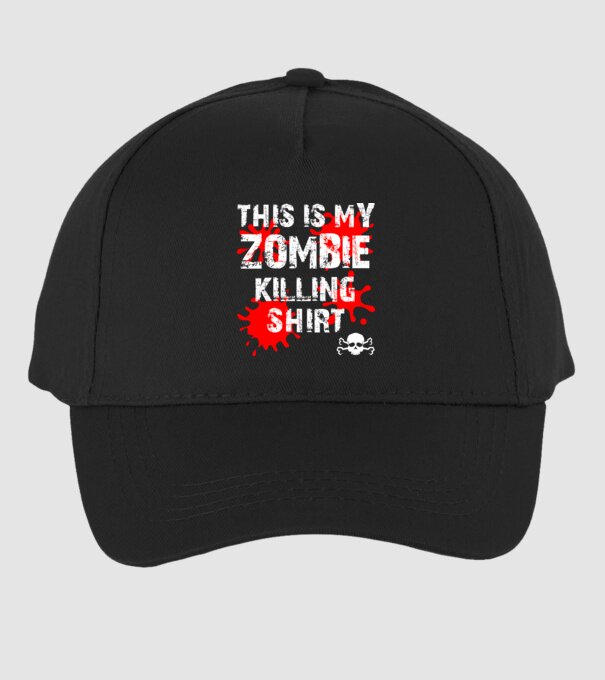 Zombie killing shirt minta fekete pólón