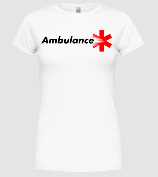 Ambulance minta fehér pólón