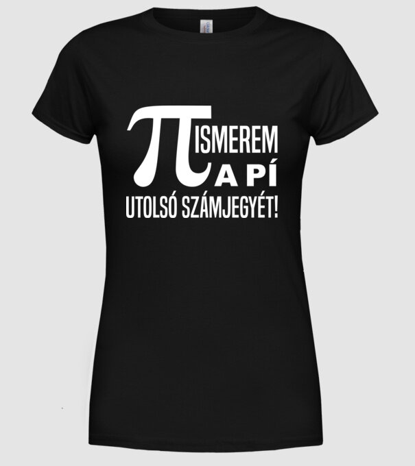 PI minta fekete pólón