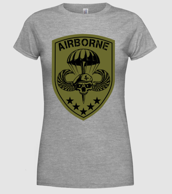 Airborne minta szürke pólón