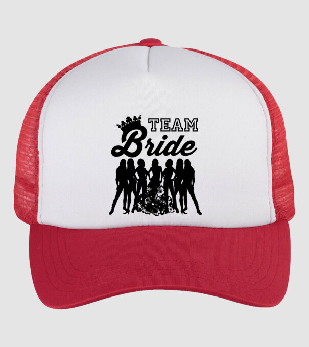Bride Team (black) minta fehér/piros pólón
