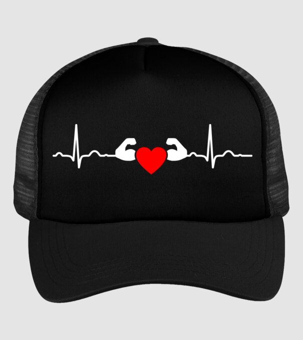 EKG testépítő minta fekete pólón