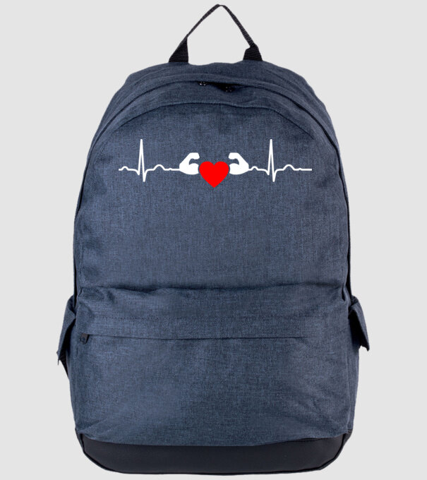 EKG testépítő minta farmerkék pólón