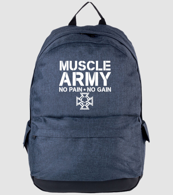 Muscle Army minta farmerkék pólón
