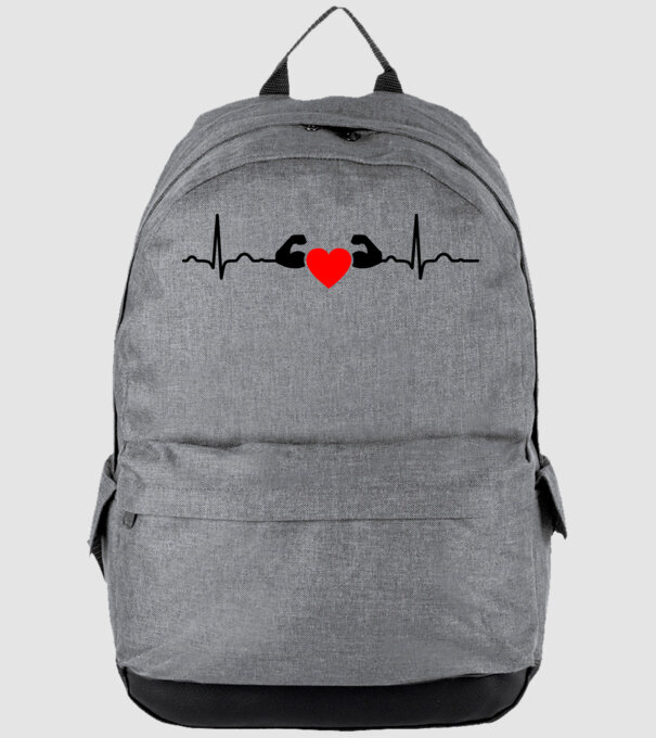 EKG testépítő minta szürke pólón