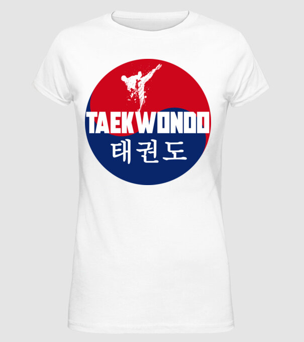 Taekwondo minta fehér pólón
