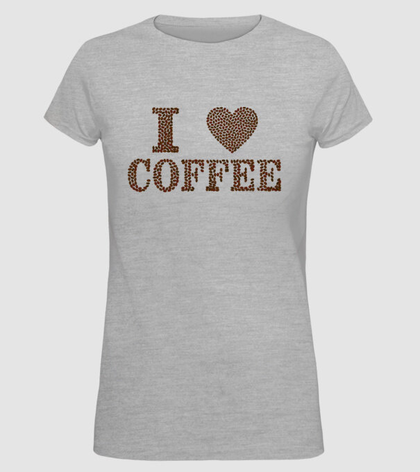 I love Coffee minta szürke pólón