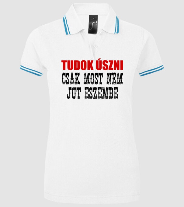 Tudok úszni, csak minta fehér pólón