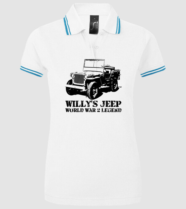Willy's Jeep minta fehér pólón