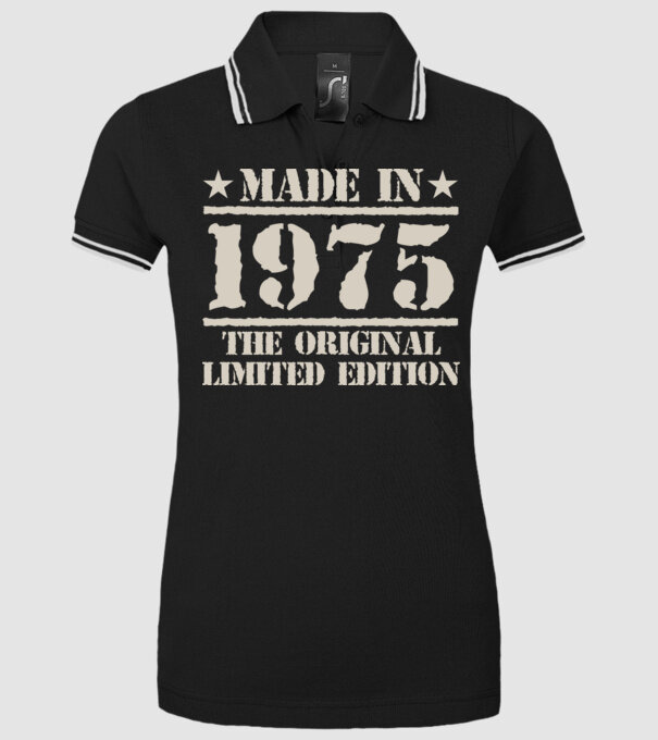 Made in 1975 minta fekete pólón