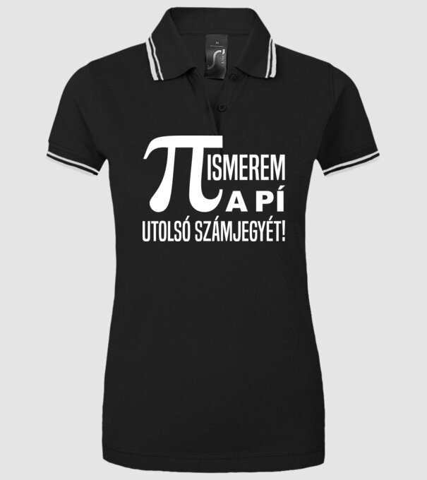 PI minta fekete pólón