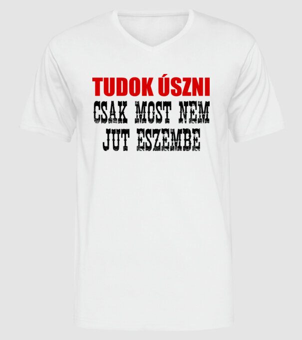 Tudok úszni, csak minta fehér pólón