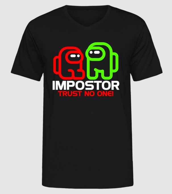 Among us Impostor minta fekete pólón
