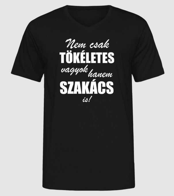 Tökéletes szakács minta fekete pólón