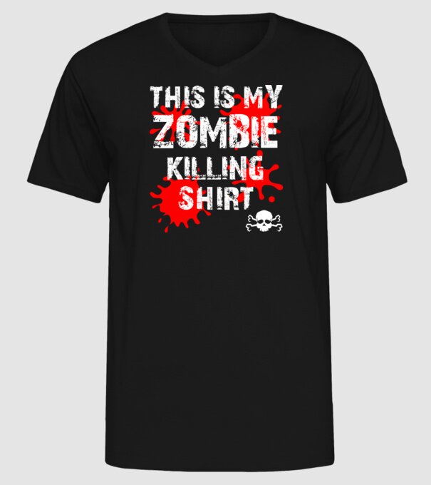 Zombie killing shirt minta fekete pólón