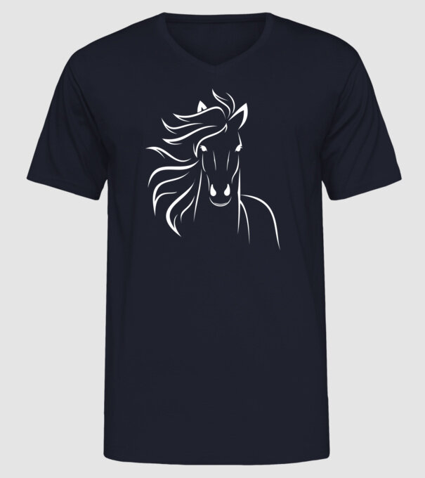 Tribal Mustang minta sötétkék pólón