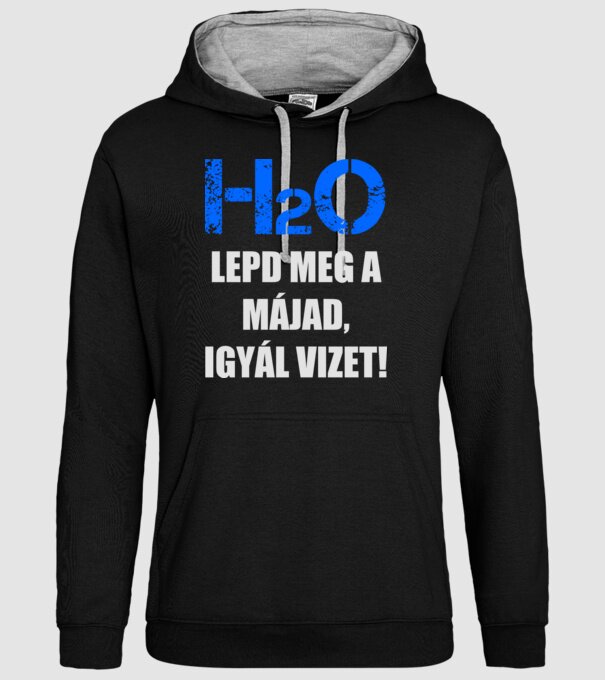 H2O minta fekete pólón