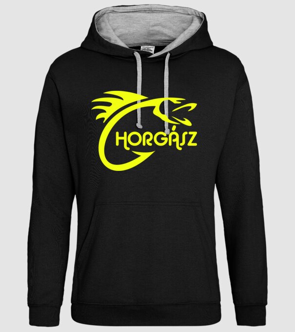 Horgasz (yellow) minta fekete pólón