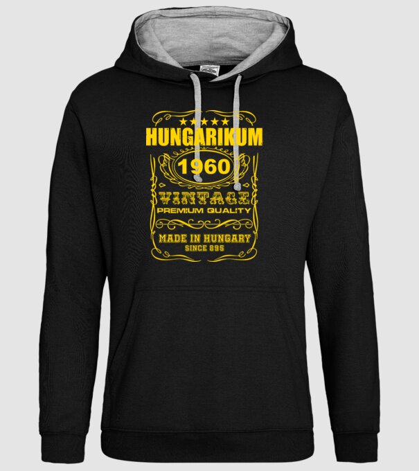 Hungarikum 1960 minta fekete pólón