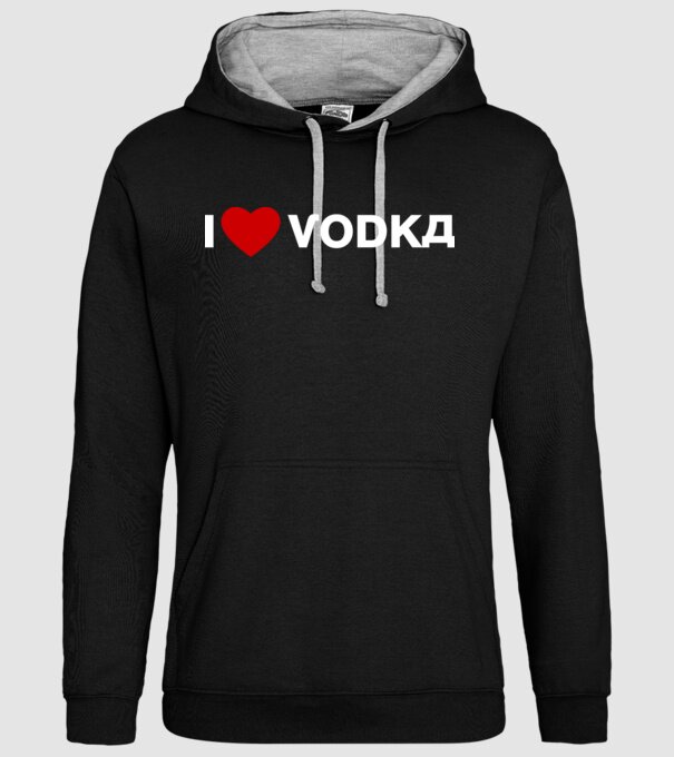 I Love Vodka minta fekete pólón