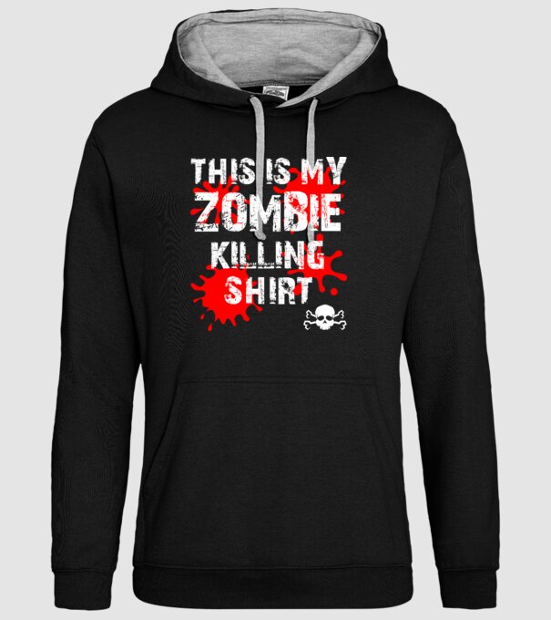 Zombie killing shirt minta fekete pólón