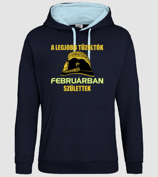 Legjobb tűzoltó - február minta sötétkék pólón