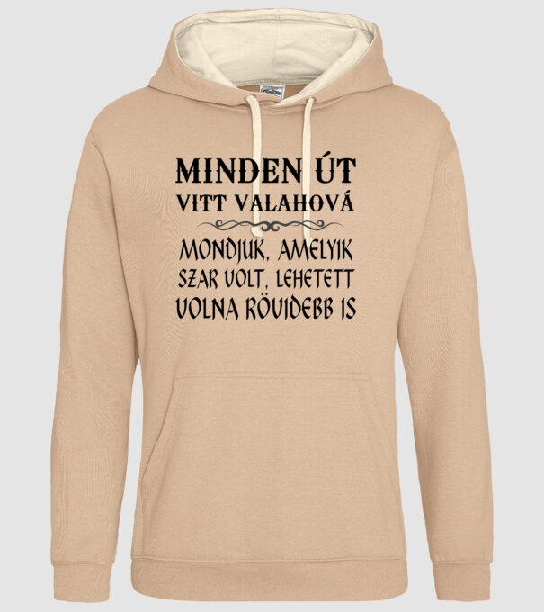 Minden út 2 minta homokszín pólón