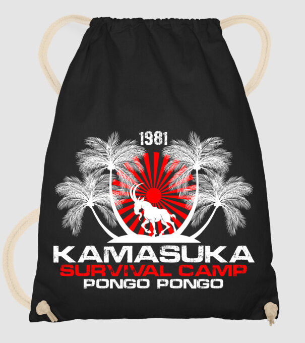 Kamasuka Survival Camp minta fekete pólón