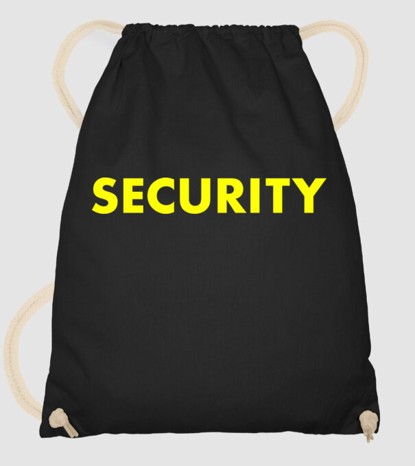 Security (sárga) minta fekete pólón