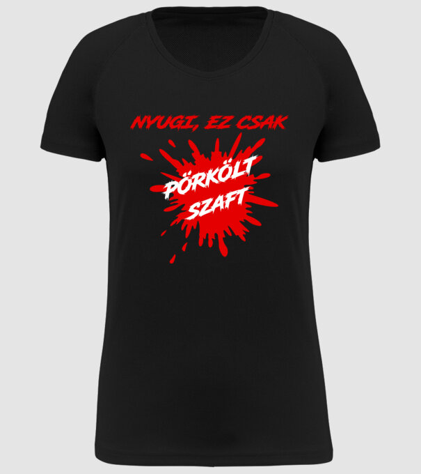 Pörkölt szaft minta fekete pólón